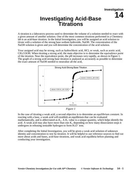 Acid Base Titrations Investigation 14 Answers PDF