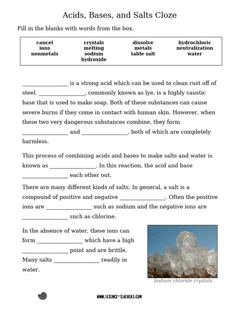 Acids And Bases Cloze Answers PDF