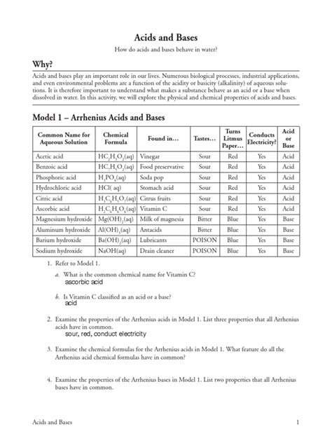 Acids And Bases Pogil Answer Key Reader