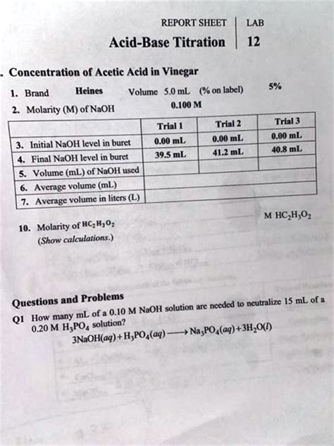 Acids And Bases Titration Chemistry Test Answers PDF