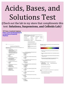 Acids Bases And Solutions Test Reader