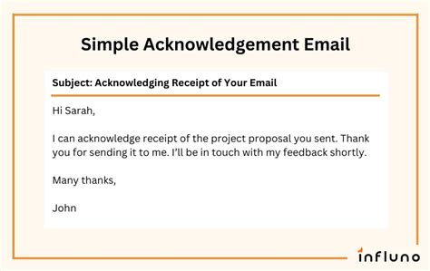 Acknowledgement Email Template
