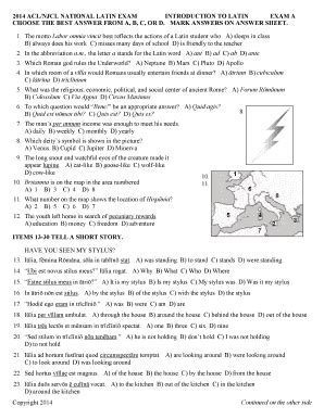 Acl Njcl National Latin Exam Answers Reader