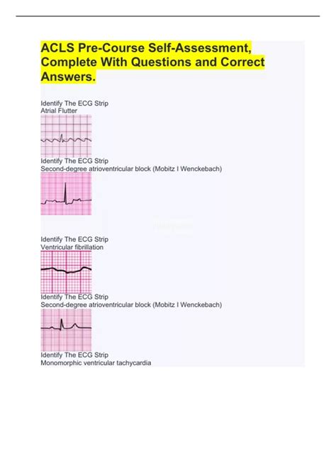 Acls Pre Assessment Test Answers PDF