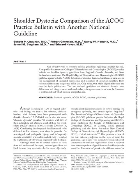 Acog practice bulletin shoulder Ebook Epub