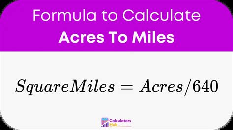 Acreage to Miles Conversion Formula