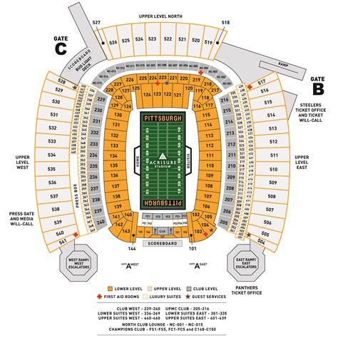 Acrisure Stadium Seating Chart With Seat Numbers