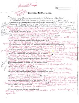 Act 1 Notes Crucible Answer Key Reader