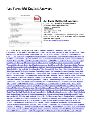 Act Form 65d English Answers Epub