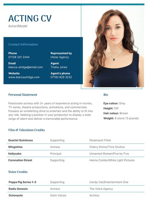 Acting Cv Template
