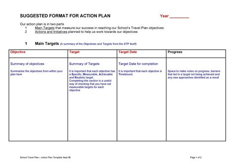 Action Plan Templates Free