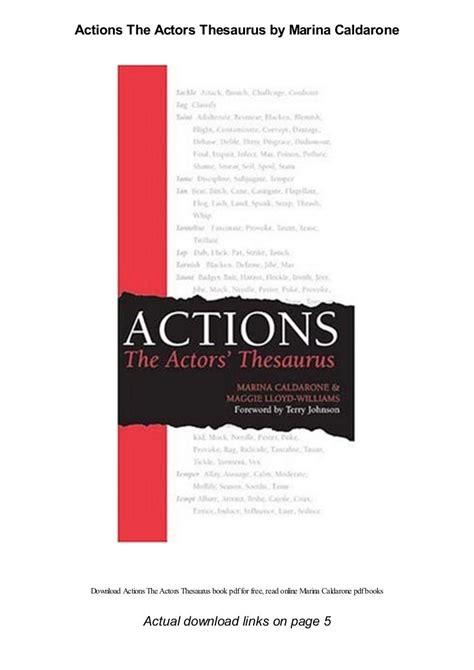 Actions The Actors Thesaurus PDF