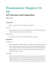 Active Frankenstein Chapters 11 16 Answers Reader