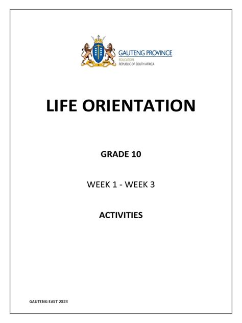 Activity 1 Mandisa Ntuli Answers Life Orientation Kindle Editon