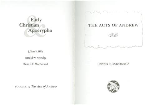 Acts Of Andrew Early Christian Apocrypha Doc