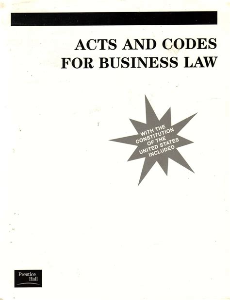 Acts and Codes for Business Law 4th Edition Epub