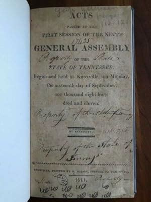 Acts of the State of Tennessee Passed by the General Assembly Doc