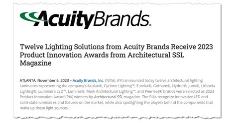 Acuity Brands Lighting Inc.: 10,000+ Innovative Lighting Solutions