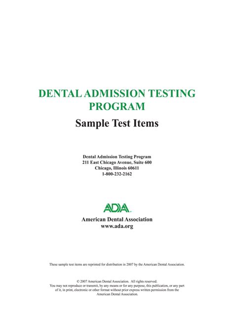 Ada 2009 Dat Practice Test Ebook Kindle Editon