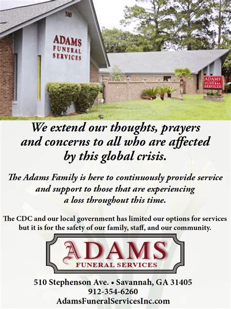 Adams Funeral Services, Savannah: A Legacy of Comfort and Respect