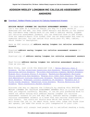 Addison Wesley Longman Calculus Assessment Answers Epub