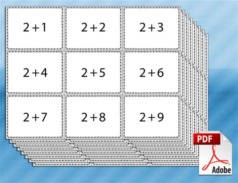 Addition Flash Cards 0-20 Printable Free