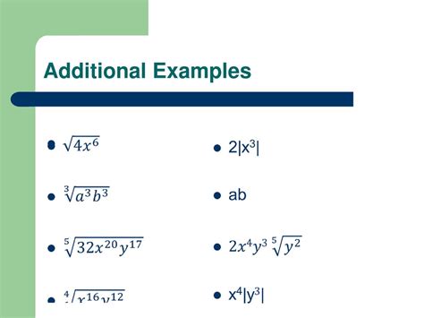 Additional Examples