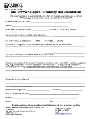 Adhd Documentation Template