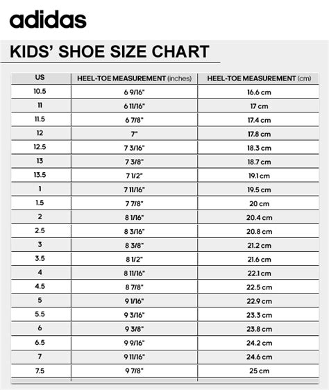 Adidas Shoe Size Chart Kids