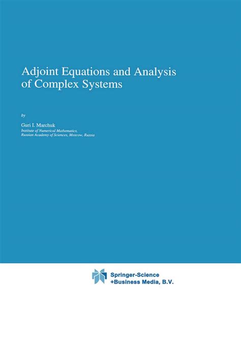 Adjoint Equations and Analysis of Complex Systems PDF