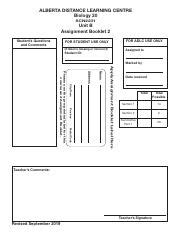 Adlc Biology 20 Assignment Answers Doc