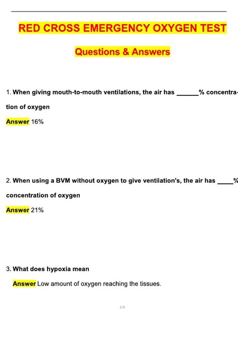 Administering Emergency Oxygen Written Test Answers Reader