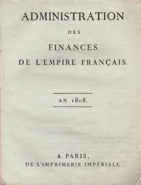 Administration Des Finances de LEmpire Fran Ais... PDF