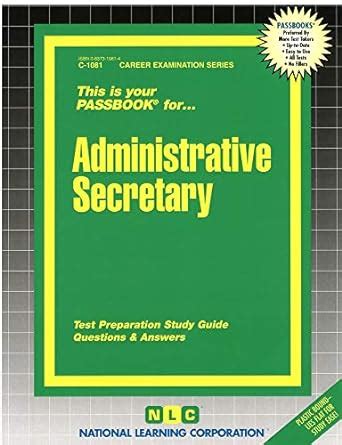 Administrative SecretaryPassbooks Career Examination Passbooks PDF