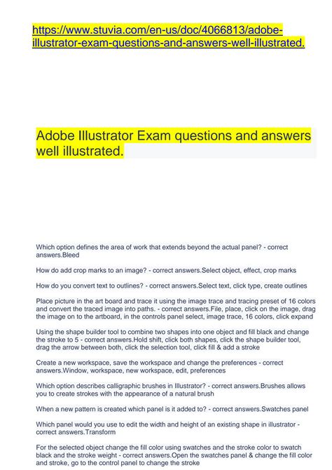 Adobe Illustrator Exam Questions Answers Kindle Editon