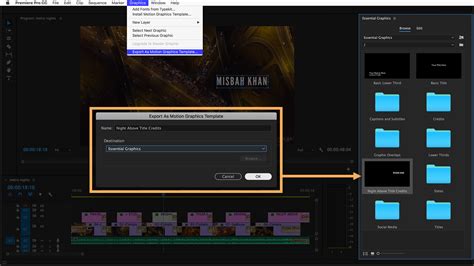 Adobe Premiere Pro Essential Graphics Templates