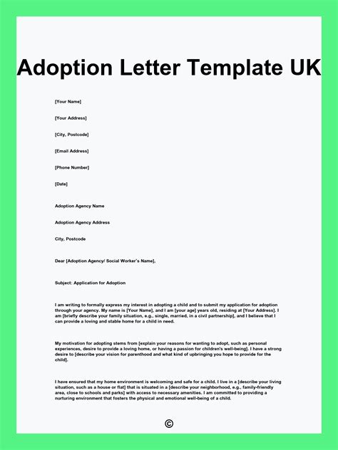 Adoption Letter Template