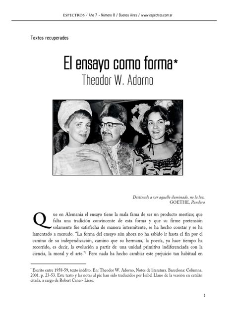 Adorno ensayo forma pdf Kindle Editon