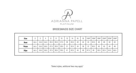Adrianna Papell Size Chart