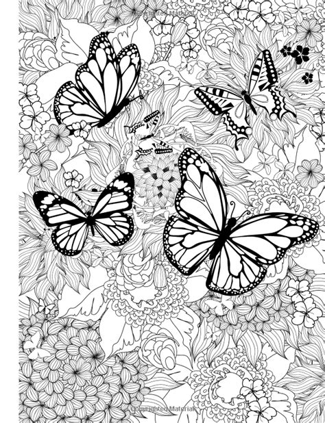 Adult Coloring Book Butterflies and Flowers Stress Relieving Patterns Reader