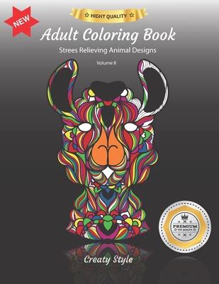 Adult Coloring Book Stress Relieving Animal Designs Volume 2 PDF