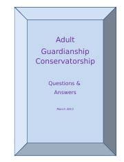 Adult Guardianshipconservatorship Questions Answers Epub