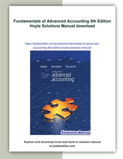 Advance Accounting 5th Edition Solutions Manual Hoyle Reader