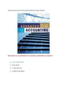 Advanced Accounting 5th Edition Questions Answers Reader