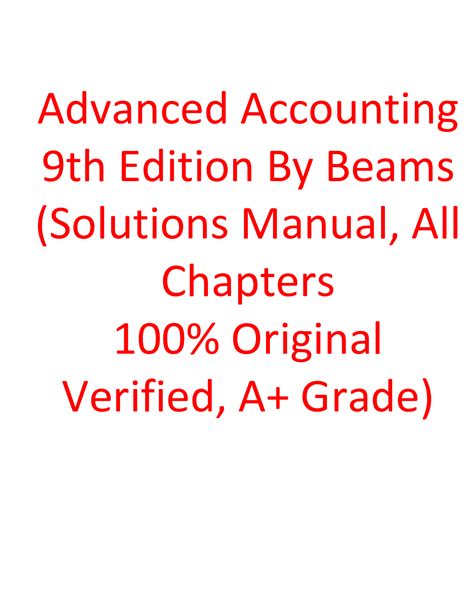 Advanced Accounting Beams 9th Edition Solutions Manual Epub