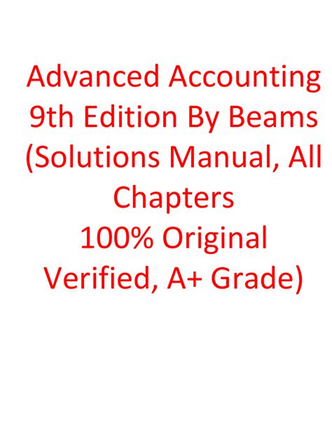 Advanced Accounting Beams 9th Edition Solutions Manual Epub