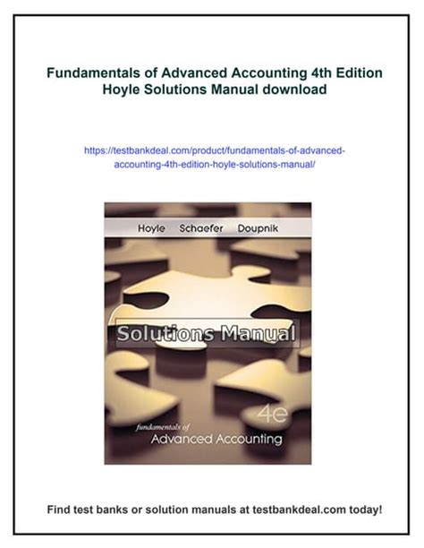 Advanced Accounting Fundamentals Hoyle 4e Solutions Kindle Editon