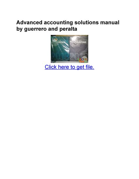 Advanced Accounting Guerrero Peralta Solutions Manual Kindle Editon