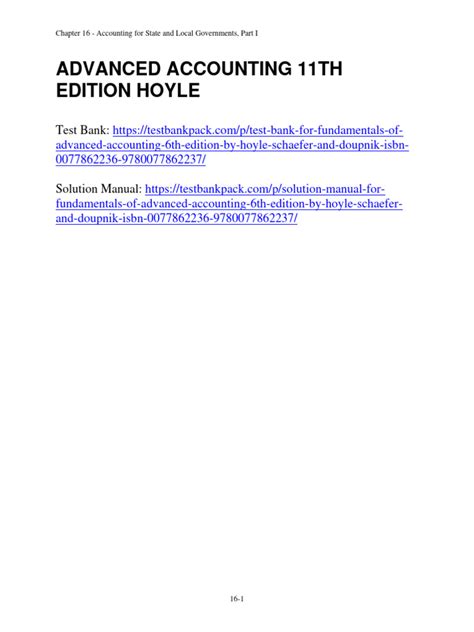 Advanced Accounting Hoyle 11th Edition Chapter 10 Solutions Epub