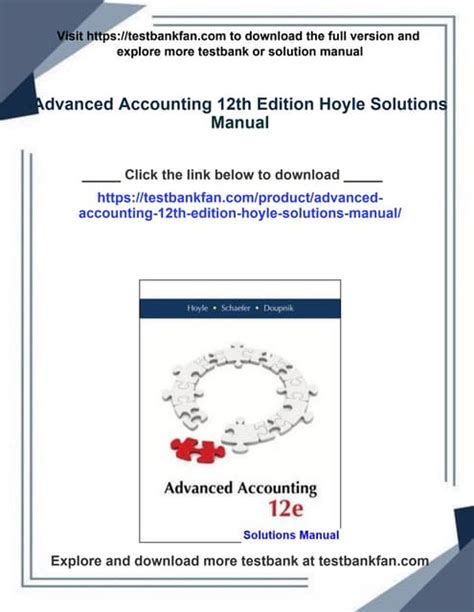 Advanced Accounting Hoyle 12th Editiion Solutions Reader